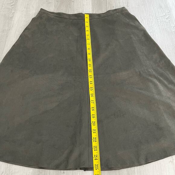 Vince Camuto Fully Lined Flowy Modest A-Line Midi Skirt Pockets Sage Green 12 - Picture 10 of 10